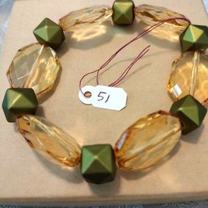 Artemis's Gems custom-made beaded bracelet with large gold beads